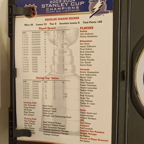 Tampa Bay Lightning Stanley Cup 2003 2004 Champions DVD - Picture 4 of 5
